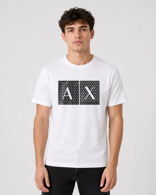 Armani Exchange Grid White Tee