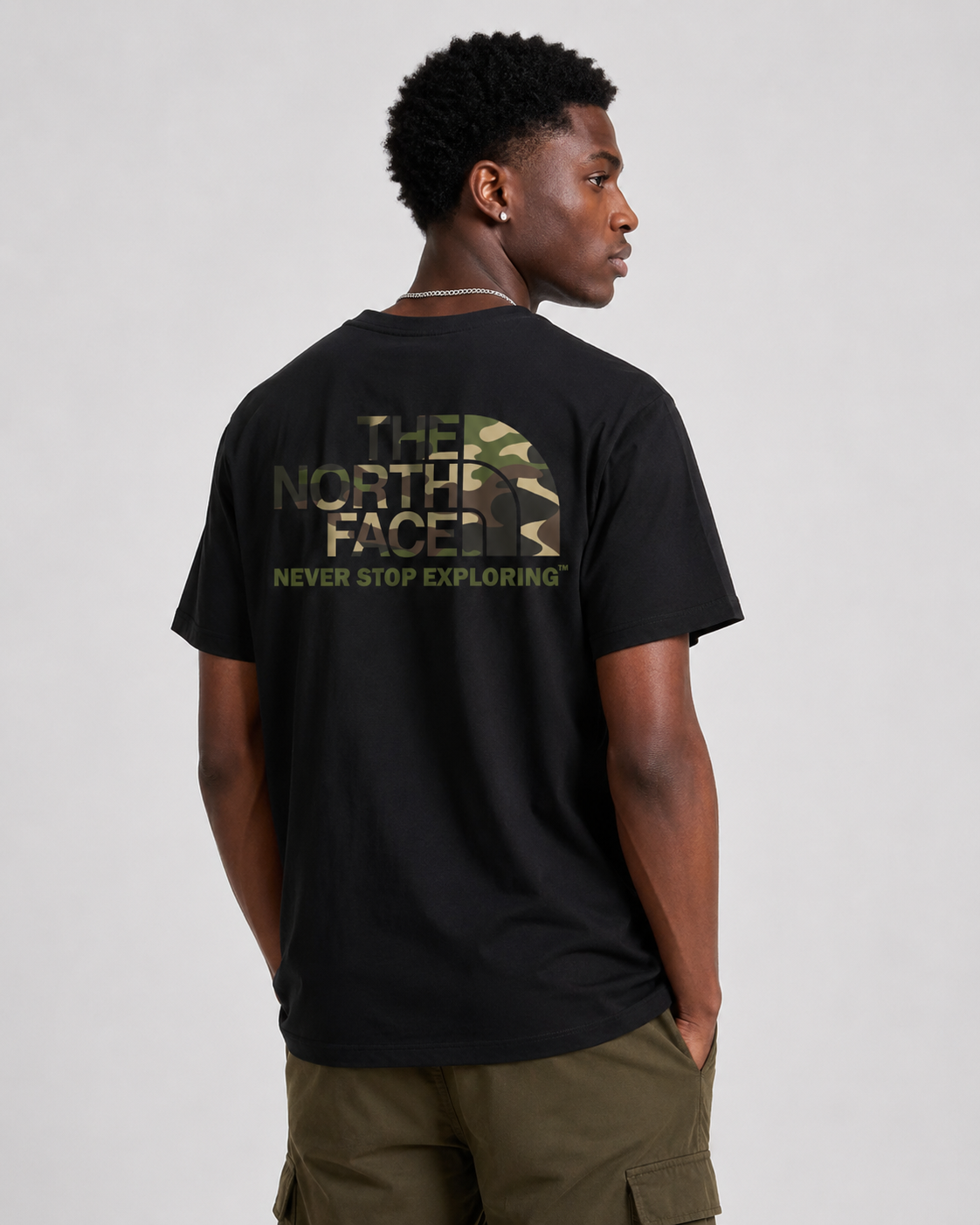 North Face Camo Black Tee
